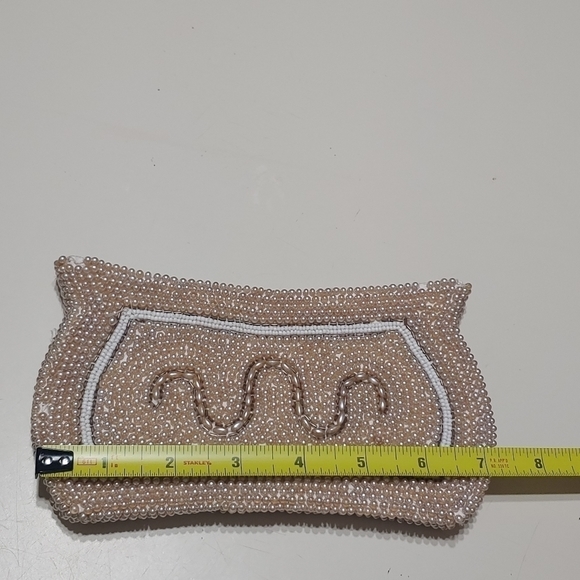 Vintage Pearl Clutch Wristlet Wedding Purse Beaded Handbag - Picture 4 of 5